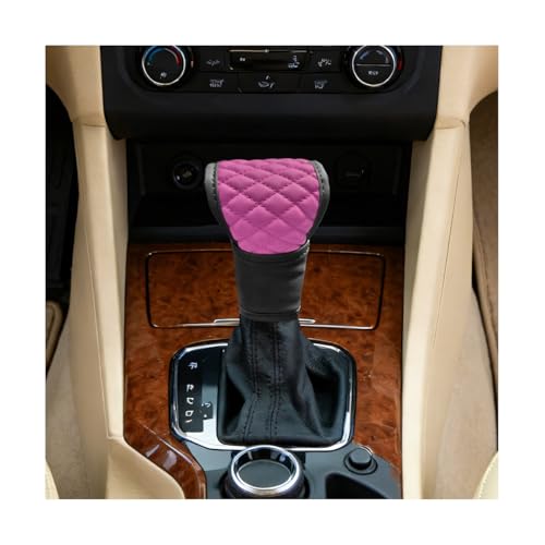 Car Gear Shift Knob Cover, Leather Soft Anti-Slip Vehicle Knob Gear Stick Protector, Automotive Interior Decorative Shifter Stick Protection Cover, Universal for SUV Motorhome Lorry (Purple) - color: Purple