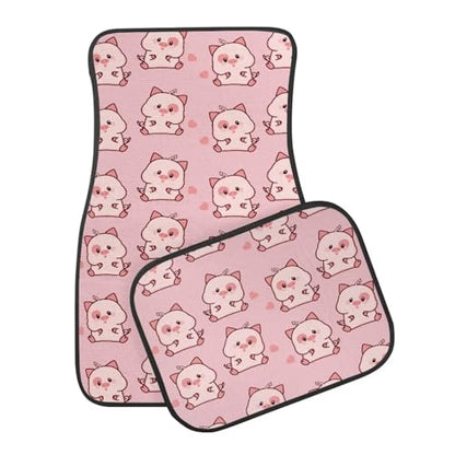 Anime Pig Love Pink Automotive Floor Mats Front and Rear Car Mat Carpet Set 4 Pcs Fit for SUV,Vans,sedans,Trucks - color: Anime Pig Love Pink