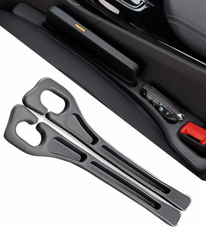 Car Seat Gap Filler, 2-Pack No Drop Seat Guard Universal Fit Car Seat Gap Plug Anti-Drop with Storage, Fill The Gap Between Seat and Console, Auto Accessories for SUV Truck Sedan - color: Black