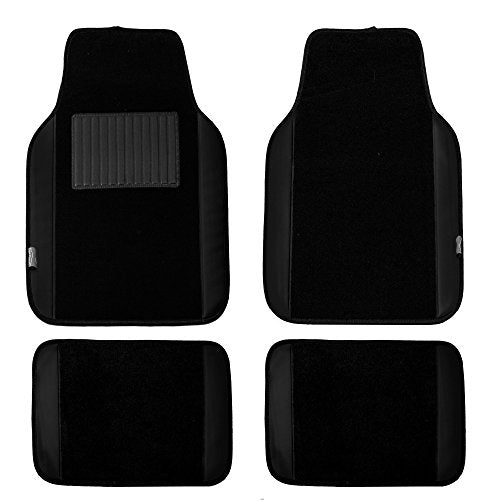 FH Group Car Floor Mats - Carpet for Cars, Universal Fit Automotive All Purpose Car Protector Mat for Most Sedan, SUV, Truck Floor Mats Black - color: Black - Faux Leather