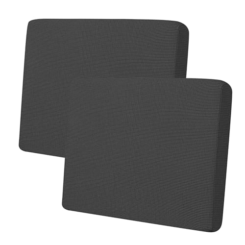 Easy-Going Stretch Individual Couch Cushion Cover Sofa Seat Furniture Protector Sofa slipcover Soft Flexibility with Elastic Bottom(2 Piece Cushion Sofa, Dark Gray) - color: Dark Gray, size: 2 Cushion Sofa