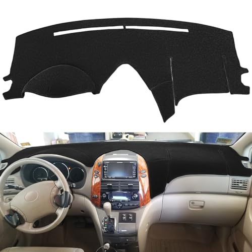 Dash Cover Mat Custom Fit for Toyota Sienna 2004-2010, Dashboard Cover Pad Carpet Protector (Black) F99 - color: 04-10 Black