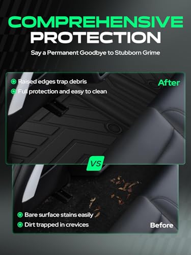 YHTAUTO Floor Mats & Cargo Mat Compatible with Hyundai Elantra 2021-2026 (Not Hybrid), TPE Floor Liners All-Weather Protection Custom Fit, 1st & 2nd Row & Trunk Mat, Set of 4