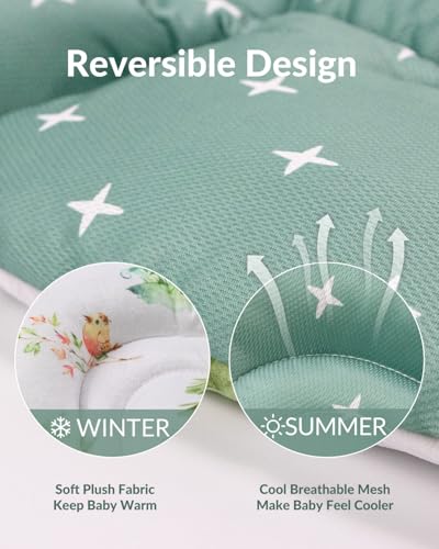Generic Infant Car Seat Insert Compatible with Mamaroo Swing & Graco Swing and Infant Car Seat, Newborn Insert Baby Head Body Support, Reversible Design, Breathable Soft Fabric, 1Pcs - Green Woodland - color: Green Woodland