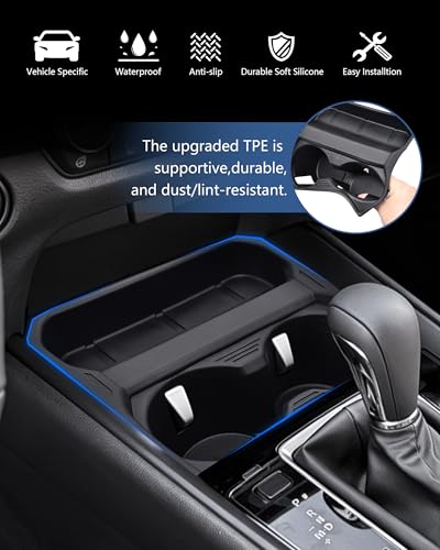 Cup Holder Insert for 2023-2026 Mazda CX50, Soft TPE Rubber Cup Holder Liner for Center Console, Spill-Resistant Protector for Base/Select/Preferred/Premium/Turbo, Not for CX-5 - size: For CX50 2023-2025