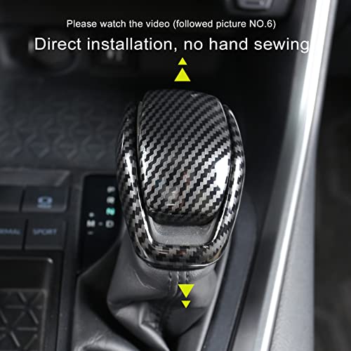 for Totoya RAV4 2019-2025 Gear Shift Knob Cover, Carbon Fiber Grain Interior Protective Gear Shift Trim for Toyota Highlander 2020-2026- Carbon Fiber - color: carbon