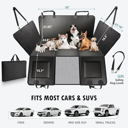 Btefd Back Seat Extender for Dogs Upgraded Anti-Scratch PU Leather, Hard Bottom Dog Car Seat Cover for Back Seat, Backseat Extender for Dogs, Waterproof Dog Hammock for Car, SUV, Small Truck, Black - size: For Cars / Mid-Size SUV / Small Truck