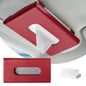 Car Tissue Holder, Sun Visor Napkin Holder, Premium PU Leather Car Tissue Box, with Tissue Refill, Universal Version Hanging Tissue Holder for Cars, Trucks, SUVs - color: Red