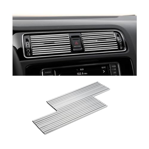 Car Air Conditioner Decoration Strip, 20PCS Flexible Bendable Air Vent Outlet Trim, Automotive Interior Moulding Decorative Accessories, Compatible with Most Vehicle (Silver) - color: Silver