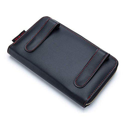 Car Tissue Holder, Sun Visor Tissue Holder, Car Visor Napkin Holder, PU Leather Backseat Tissue Case Holder for Car Vehicle with Zipper (Black)