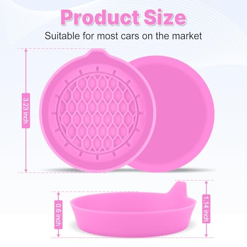 SINGARO Car Cup Holder Coaster, Silicone Cup Holder Insert, Universal Non-Slip Cup Holders, Car Accessories Interior for Women and Man 4 Pack Pink - color: Pink