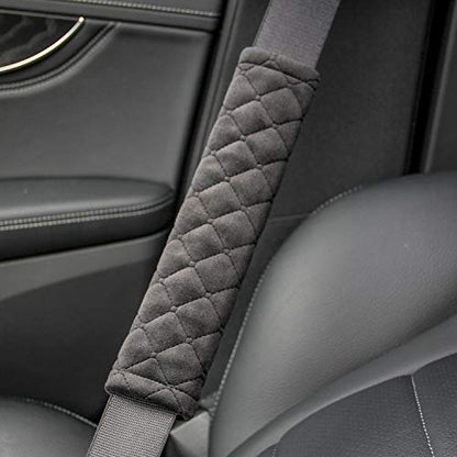 Amooca Soft Auto Seat Belt Cover Seatbelt Shoulder Pad 2 PCS for a More Comfortable Driving Compatible with All Cars and Backpack Black - color: B: Black