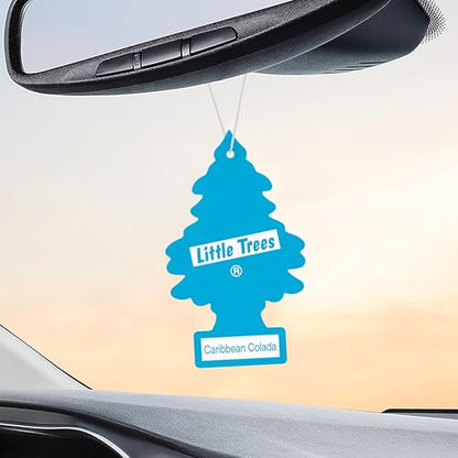 LITTLE TREES Car Air Freshener | Hanging Tree Provides Long Lasting Scent for Auto and Home | 24 Air Fresheners |Caribbean Colada - color: Caribbean Colada, size: 6 Count (Pack of 4)