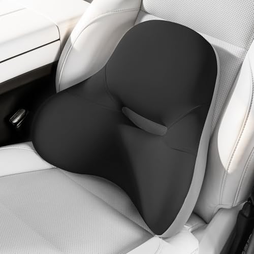BEBAS Ergonomic Lumbar Support Pillow for Car, Memory Foam Back Support for Driving, Lower Back Pillow for Pain Relief, Comfort Lumbar Cushion for Office Chairs, Car Seat, Wheelchair -Black - color: Black