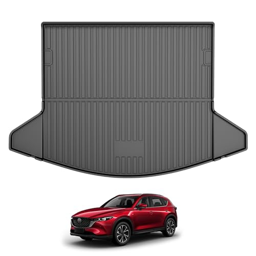 Trunk Cargo Liner Mat Tray fit for Mazda CX-5 2017-2025 2026 All Weather Rear Trunk Carpet Interior CX5 Accessories Waterproof Custom Fit Odorless TPE (Black) - style: 18) for Mazda CX-5 2017-2025 Cargo Liner