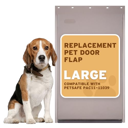 PAC11-11039 Dog Door Replacement Flap | Heavy-Duty PVC Material | 16 7/8" x 10 1/8" L Size, BPA-Free & Weatherproof - size: Large