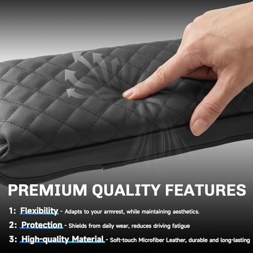 SXCY for 2025 2026 Toyota Prius Armrest Cover Pad for 2023-2026 Toyota Prius Accessories 2023 2024 2025 2026 Prius Center Console Cover w/Soft Cotton Cushion (Added-Pad w/Side Pockets) - color: 2023-2026 Prius Add Pad