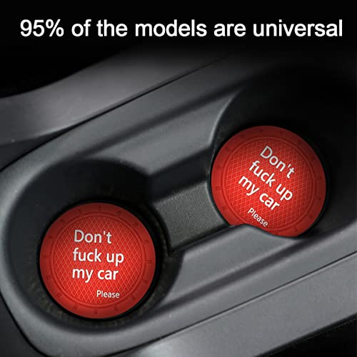 Car Cup Coaster, 4Pcs 2.75 Inch Auto Cup Holder Insert Coasters, Non-Slip Waterproof Embedded Drink Mat, Automotive Interior Accessories for Men and Women (D Red/4PCS) - color: D Red/4PCS