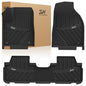 3W Floor Mats Fit 2014-2019 Toyota Highlander (Not for Hybrid), All Weather TPE Custom Fit Car Floor Liners 1st&2nd Row, Black - style: 3. Highlander|14-19|Floor Mats