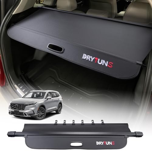 Cargo Cover for Honda CRV 2026 2025 2024 2023, Retractable Cargo Trunk Cover for Honda CRV 2023-2026, w/Extension and Hooks - style: Carbon Fiber Leather - Extension & Hooks