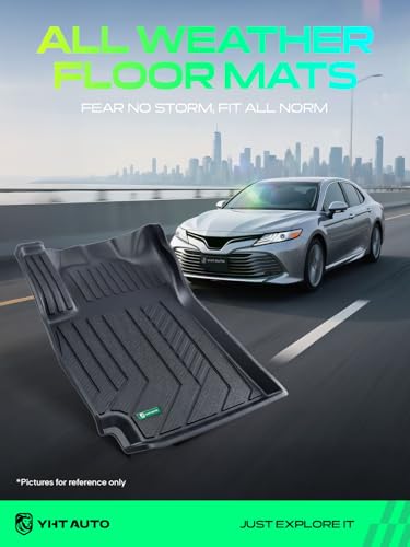 YHTAUTO Floor Mats & Cargo Mat Compatible with Hyundai Elantra 2021-2026 (Not Hybrid), TPE Floor Liners All-Weather Protection Custom Fit, 1st & 2nd Row & Trunk Mat, Set of 4