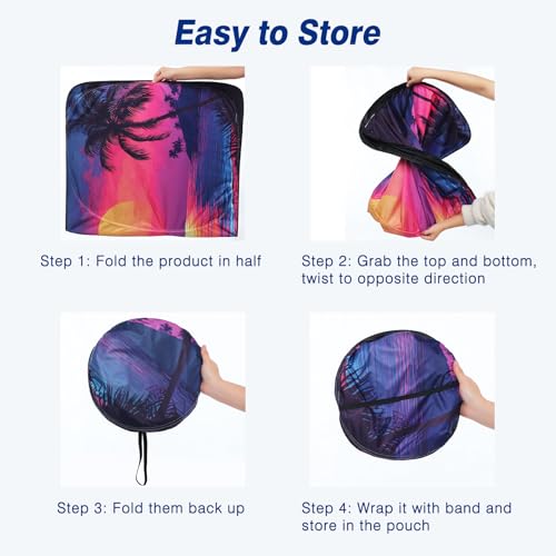 Windshield Sun Shade - Car Sun Shade Windshield, Reflector Sunshade Offers Ultimate Protection for Car Interior - color: Purple Dusk(57"x32")