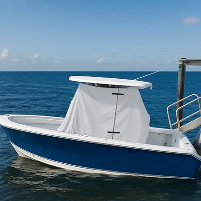 T-Top Center Console Boat Cover, Heavy Duty 1200D Waterproof T Top Console Cover with Motor Cover, UV Resistant Polyester T-Top Boat Cover, Gray(60" L x 48" W x 66" H) - color: Gray, size: S:60" L x 48" W x 66" H