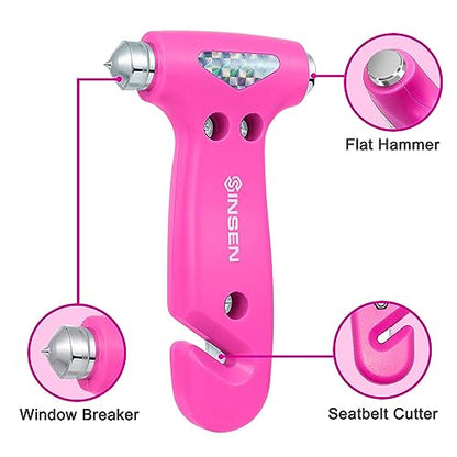 SINSEN Car Safety Hammer, Automotive Window Breaker and Seatbelt Cutter for Women, Roadside Emergency Kit, 3 in 1 Escape Tools, Road Trip Essential and Must Haves (1, Blue) - color: Blue, size: 1