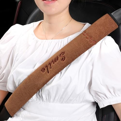 Extra-Long Car Seat Belt Cover Comfortable & Stress-Relieving Durable and Comfortable Car Seatbelt Shoulder Pad Enhance Your Driving Comfort and Safety (Brown, L-19) - color: Brown, size: L-19"