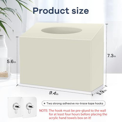 Acrylic Hand Towel Box Cover Compatible with Kleenex Disposable Hand Towels Wall-Mounted Paper Towel Dispenser Suitable for Tabletop, Bathroom, Car, and Office Use Valentine's Day Gifts (Beige) - color: Beige