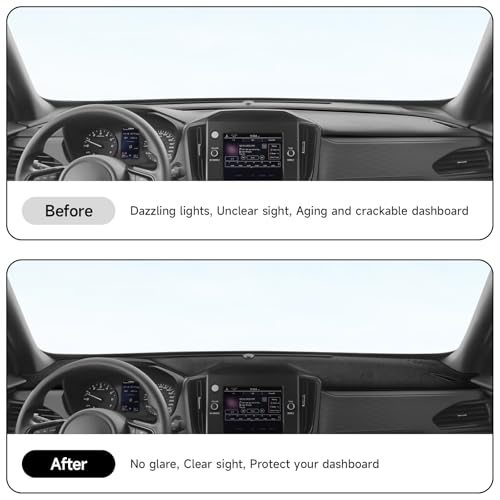 Dashboard Cover Mat for Subaru 2025 2026 Forester Accessories Black Flannel Material Anti-Slip Dash Cover Mat Sunshade Glare UV Rays Protector - size: for Subaru 2025-2026 Forester