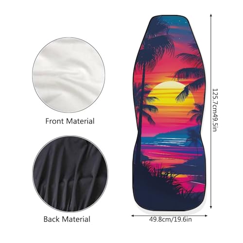 Dreaweet Hawaiian Car Seat Covers Front Seats Only for Women Sunset Beach Design Seat Cover for Carseat Protection 2 Pack Universal High Back Bucket Seat Covers for Cars SUV Trucks Sedan - color: Hawaiian Sunset