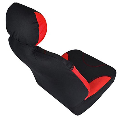 BDK Simply Covered – Accent Car Seat Covers & Steering Wheel Cover – Polyester Comfort Cloth (Red)