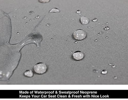 Waterproof Neoprene Car Seat Cover, Sweatproof Non-Slip Seat Protector, Universal Fit for Front Bucket or Rear Bench Seat of Cars, SUVs, Vans, Trucks, Compatible with Airbags and Armrests - color: Gray