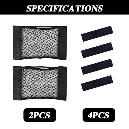 2PCS Car Storage Net Bag, Car Storage Mesh Pocket, Car Net Pocket Storage Organizer, Car Seat Back Storage Mesh Pocket, Car Elastic Storage Mesh Bag Universal for Most Cars
