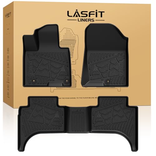 LASFIT Floor Mats for Hyundai Santa Cruz 2026 2025 2024 2023 2022, Custom Fit TPE All Weather Floor Liners 1st & 2nd Row Car Mats Accessories for Hyundai Santa Cruz 2022-2026, Black