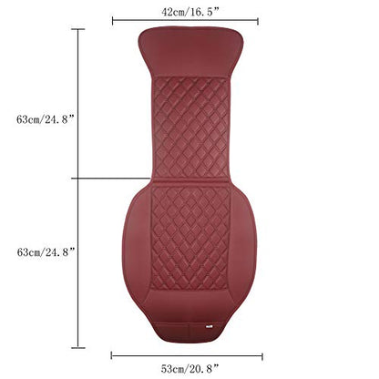 Black Panther 1 Pair Luxury Car Seat Covers Protectors, Universal Anti-Slip Driver Seat Cover with Partial Backrest Coverage (Middle Part Only), Diamond Pattern, Compatible with 95% Cars (Burgundy)