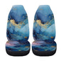 Blue Golden Marble Butterfly Pattern Universal Vehicle Seat Protector, Breathable High Back Seat Covers 2pcs Set, Anti-Slip Car Interior Cover for Auto Truck Van - color: Blue Golden Marble