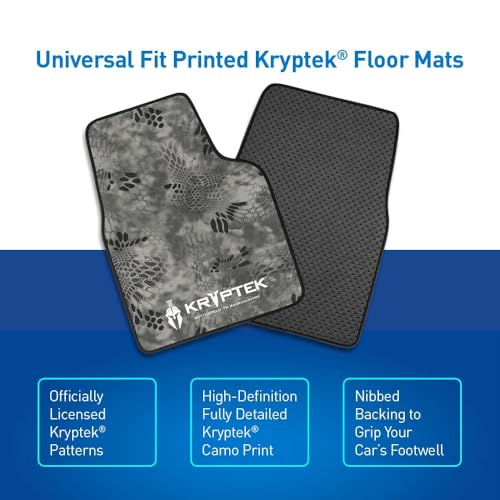 Coverking Universal Car Floor Mats Set of 2 (Front Driver and Passenger) Kryptek Raid Camo - All-Weather Protection for Mud, Dirt, Rain, Spills, Non-Slip Backing, Fits Cars Trucks SUVs Jeeps - style: Kryptek Raid