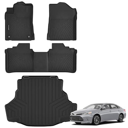 Floor Mats for Toyota Avalon 2013-2018 Upgrade Trunk Mat All Weather TPE Floor Liners Fit for Toyota Avalon 1st & 2nd Row and Cargo Liner Anti-Slip Full Set Car Mats