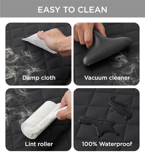 MADE 4 PETS Dog Car Seat Cover for Back Seat - Back Seat Extender for Dogs, Holds 400lbs, Waterproof & Non-Slip Dog Hammock for Car, 8-Layer Hard Bottom with PE Foam, Easy to Install & Clean