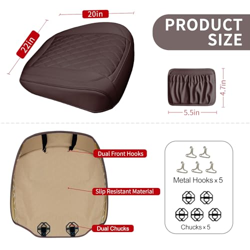 2 Pack Leather Front Car Seat Cover Bottom Car Seat, Anti-Slip and Full Wrap Driver Seat Protectors with Storage Pocket, Luxury Waterproof Bottom Auto Seat Cushion Pad Mat for Most Vehicles(Coffee) - color: coffee-2pcs