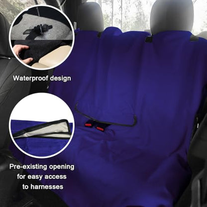 Car Towel Seat Cover, Waterproof Sweating Non-Slip Premium Soft Towel Carseat Protector, Universal Machine Washable Car Truck SUV Front Seat Cover for Gym Workout Beach Hiking (Blue, Rear) - color: Blue, 1pc, Rear