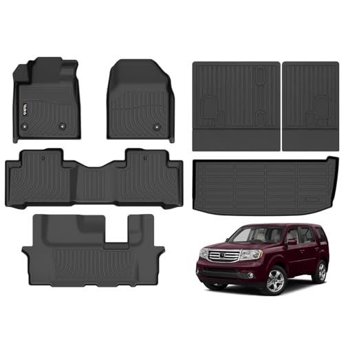 Wailtnb- Floor Mats & Cargo Mats Set Fit Honda Pilot 2015-2009 All Weather Floor Liners for 2015 2014 2013 2012 2021 2010 2009 Pilot Trunk Liner for Honda Pilot Full Sets Accessories - style: 44|For Honda Pilot | 2009-2015 | Backrest Set