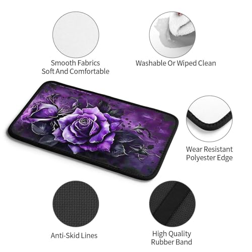 Universal Car Center Console Cushion Pad, Purple Rose Soft Waterproof Car Center Console Cover Auto Armrest Seat Box Cover Protector for Most Vehicle SUV Truck Car - color: Purple Rose