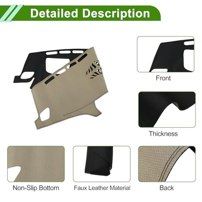 Faux Leather Dashboard Cover for BMW X3 2011-2016 with Hud Dashboard Mat Anti-Slip Sun UV Heat Shield Protection Black 1 Pc