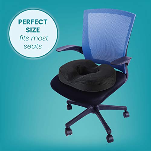 Gel Donut Pillow| Lifting Cushion | Donut Cushion for Tailbone Hemorrhoid Cushion Coccyx Sciatica Pregnancy Cushion, Black - color: Black Mesh