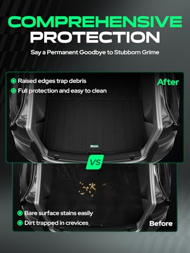 YHTAUTO Cargo Liners Compatible with Tesla Model Y Juniper 2025 2026, TPE Floor Liners All Weather Custom Fit, Cargo Trunk Mat & Lower Storage Mat, Set of 2, Black - style: Rear Lower Mat & Cargo Mat