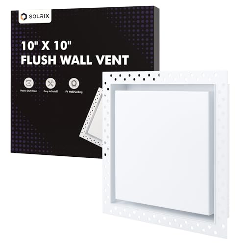 10x10 Wall Vent, Metal Ceiling Vents Covers Paintable HVAC Vent Cover Decorative Air Vents Modern Register Grille Flush Wall Vent for Walls Ceiling