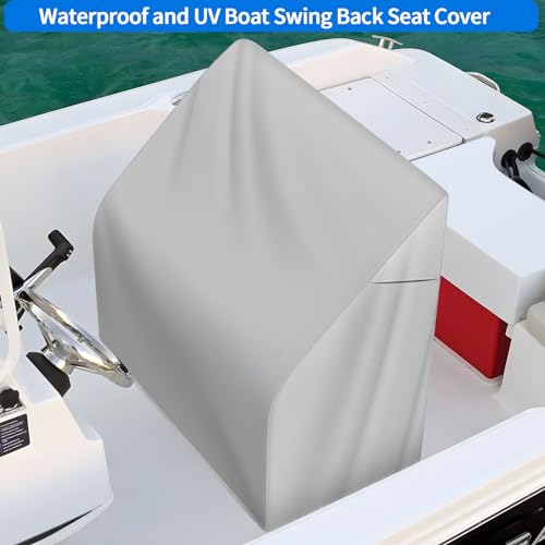 Waterproof Boat Swing Back Seat Cover, 600D Marine Grade Polyester Canvas Swingback Cooler Seat Cover,Grey